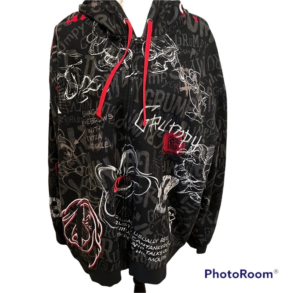 Disney Parks Licensed Grumpy Full Zipper Hoodie, size XXXL.